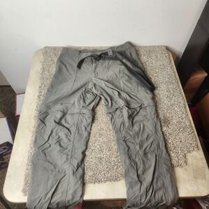 LL Bean Pants Mens Gray Medium Convertible Shorts Hiking Outdoor Belted Baggy